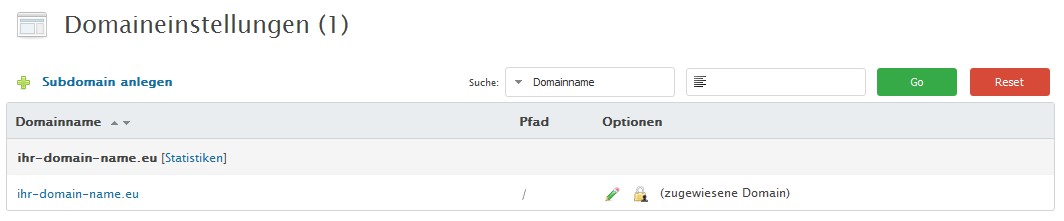 FROXLOR DOMAINS Domaineinstellungen SSL